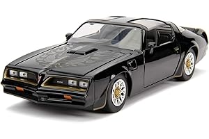 Jada Toys 253203041 Fast & Furious Tego's 1977 Pontiac Firebird, model tuningu w skali 1:24, otwierane drzwi, maska silnika i bagażnik, wolnobieg, czarny
