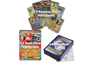 Ultimate Shiny Card Bundle - 50 Random Cards Guaranteed 10 Holos + 1 Rare Ultra Shiny Card Plus The Toy Box Authenticity Token