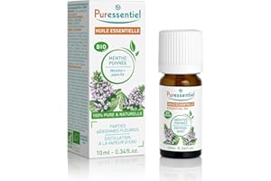 Puressentiel – Huile Essentielle Menthe poivrée BIO – Contribue au confort digestif – 100% pure et naturelle – HEBDD – Mentha x piperita – 10 ml