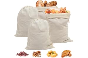 PRZRAO 4 Piezas Bolsa Pan, 30 x 40 cm Bolsa Lino Panera Tela, Saco Pan, Lino Bolsa Pan Tela, Bolsa Pan Reutilizable, Bolsa de Almacenamiento de Alimentos, Bolsa para Pan Casero, Granos