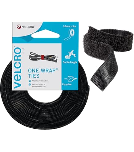Sangles Velcro Réutilisables 5 Mètres - 25 Boucles Pour Ranger Câbles, Fixer Colis, Organiser
