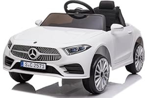 Baroni Toys Macchina Elettrica per Bambini Mercedes AMG Baby car Elettrica Full Optional Bianca, Auto Telecomandata con Sedile in Plastica e Porte Apribili, Batteria 12 V, Carico fino a 30 Kg