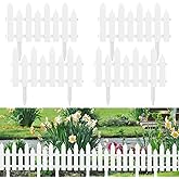 HASTHIP® Outdoor Garden Fence Border - Garden Edging Fence Decorative - White Garden Picket Fence Panels - Resistant PVC Gard