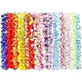 BangShou 36 Pack Hawaiian Flower Garlands, Tropical Party Decorations, Hula Necklace Lei, Aloha Tiki Beach Theme Lays for Adults, Caribbean Fancy Dress Accessories