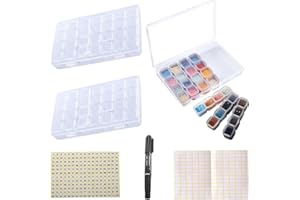 RUNCCI-YUN Boîte de broderie de diamant 2 Pack,28 Slots Transparents en Plastique,Nail Art Décoration Container Bijoux,Display Diamond Painting Accessoires Boîte de Rangement Organisateur Pilulier