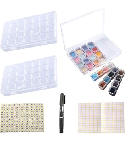 2 Scatole Organizer 28 Scomparti - Per Diamanti, Nail Art, Perline, Colorate - Foto 7