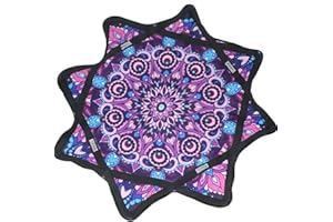 Zeekio Mougee Star - Spinning Cloth - Juggling and Skill Toy (Flower Power (Purple and Blue))