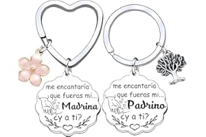 YUANSI 2ps Regalo Padrinos Bautizo Llavero Llavero Padrino y Madrina Padrino Regalo Llavero del Padrino Madrina idea Regalo Navidad Padrino y Madrina Regalo día de Pascua Bautismo