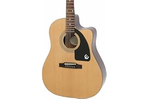 Epiphone AJ-100CE Cutaway Acoustic / Electric Guitar, Mahogany Body, Select Spruce Top, Rosewood Fingerboard, Mahogany Neck, 25.5 scale
