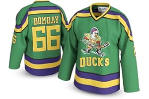 UNLC Gordon Bombay #66 Mighty Ducks Jersey – 90s Movie Ice Hockey Shirt, Stitched Letters & Numbers, S–5XL, Adult for Men & Women