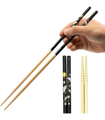 Bacchette Lunghe In Legno Da 42 Cm - Per Cucinare, Friggere E Pentole Calde, Riutilizzabili E Sicure