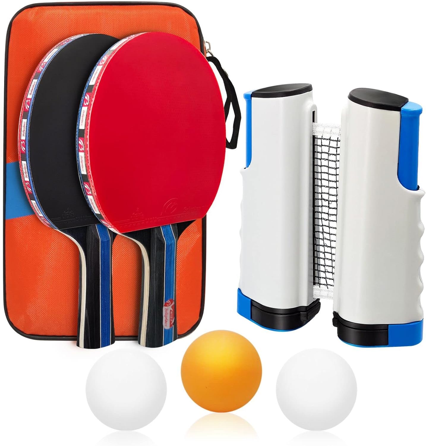 Baozun Raquetas Ping Pong Set con Palas de Ping Pong, Pelotas y Bolsa