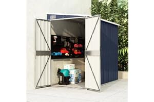 NITCA Casetta da Giardino a Parete in Acciaio Zincato, Antracite 118x194x178 cm