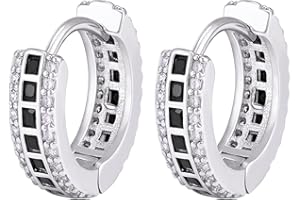 VEXXS Hoop Earrings for Men Women,14K Gold Plated Iced Out Hoops Earrings,5A CZ Stones Men’s Earrings,Hypoallergenic Earrings,Birthday Christmas Jewelry Gift for Men Women