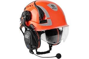 GREEN DEVIL X-Armor Casque de protection avec protection auditive active et visière transparente - Casque de sécurité ABS EN 397 - Conforme à la norme EN352 SNR 32 dB avec Bluetooth