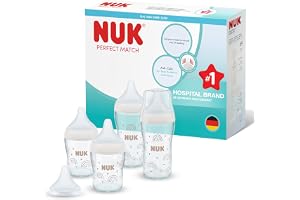 NUK Perfect Match glasbarnflaskor set | 0+ månader | 120ml & 230ml