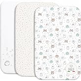 FlyIdeas Set of 3 Mini Cot Bed Sheets Next to Me 50 x 83 cm, 100% Cert Cotton &ndash; 2 Fitted Sheets and 1 Waterproof Mattress Pro
