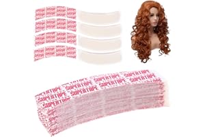 WUSJCOF 30 pièces Bande de colle pour perruque, Extra fort invisible adhésif, ruban adhésif imperméable invisible pour lace front tape, wig tape, lace wig, scotch (7.6 x 2.2 cm, Blanc)