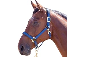 Shires Topaz Nylon Pony/Horse Headcollar - Navy Blue Full