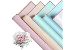 CHENEVER Carta da Bouquet 20 Fogli Carta da Regalo per Fiori 5 Colori Carta da Regalo Impermeabile per Fiorista per Matrimonio Compleanno Decorazione Festa Confezione Regalo Artigianato Fai da T