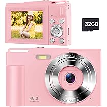 Appareil Photo Numérique 4K 48MP Pour Enfants Et Débutants - Écran 2,8", Zoom 10x, Avec Carte SD 32Go (Orange)