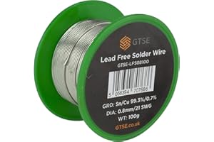 GTSE - Stagno per saldatura - Privo di piombo - Nucleo in colofonia - Sn 99,3 Cu 0,7-0,6 mm - 100 g su rocchetto