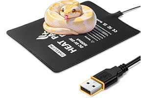 ONKELYIM Tappetino Riscaldanti Rettili Regolabile, 15x20CM Ricarica USB, Adesivo Forte per Tartaruga Serpenti Lucertola Geco Granchio Eremita Anfibi - Tappetini Riscaldanti sotto la Vasca(8W)