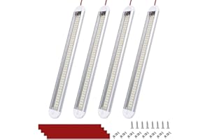Bonlux 12V LED Interior Van Light Bar, Ultrathin 120 LEDs 12V LED Strip Light, Universal Interior Strip Light for RV Carvan Campervan Motorhome Kitchen with Switch,6500K 1800LM Ultra-Bright,4 Pack