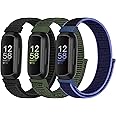 Nylon Sport Loop Straps Compatible with Fitbit Inspire 3/Inspire 2/Inspire HR/Inspire/Fitbit Ace 3/Ace 2 for Women Men Kids, Soft Nylon Band Breathable Comfortable Replacement Wristband Straps