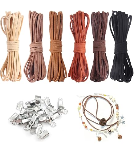 1 Set Cordoncino in Pelle Scamosciata, Corda Artigianale in Pelle