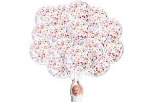 COZEVDNT 25 Stück Konfetti-Luftballons Bunt, 12 Zoll Multicolor Latex-Ballon, Premium Bunte Latex Konfetti Luftballon Für Geburtstagsfeiern, Hochzeiten, Jubiläen, Valentinstag Deko Und Feiern