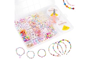 Carehabi Pärlset smycken pyssel flickor, kedjor knåp barn flickor, armband gör-det-själv göra set gör-det-själv vänskapsarmba