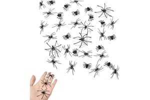 XIWUPO Simulation Wildspinne Modell, Realistic Spider, Spinnen Deko, Plastik Spinnen, Spinne, Plastik Spinne, Spinne Spielzeug, Gummispinne, for Halloween Parties, Fool's Day(50pieces)