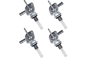 BEELUKY 4 Stück Benzinhahn Schalter M10 Benzinhahn Universal Kraftstofftank Benzinhahn Ölschalter 7 mm Inline Petrol Tap für Motorräder, Offroad Karts Generator Kraftstofftank