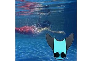 Mineatig Coda Da Sirena Per Nuotare, Pinne Da Nuoto, Attrezzature Per L'allenamento Snorkeling, Design A Sirena Regolabile Pinne Da Nuoto Con Monopinna Da Immersione, Blue (Children's)