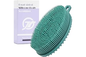 FREATECH Cepillo Corporal de Silicona - Cepillo Corporal de Ducha de 2 Cara para Exfoliación Suave, Limpieza Profunda y Masaje Intensivo, Cuidado de Piel Sensible, Higiénico y Duradero, Verde