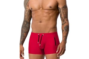 Casey Kevin Maillot de Bain Homme Boxer Short de Bain avec Cordon de Serrage Réglable et Poche Zippée, Pantalon Court Homme Piscine Séchage Rapide Caleçon de Bain Sports Plage Swimming
