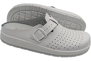 Primo Calzature Sabots pour femme de maison et de travail, pantoufles sanitaires fermées et confortables, chaussons reposants avec semelle extérieure amovible