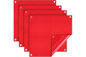 KIGNIOTE 4 Stück Rote Warnflagge 30x30cm, Warnfahne nach StVO für überhängende Lasten wasserdicht und wetterfest