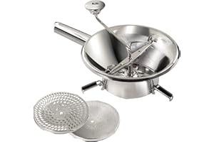 LA BONNE GRAINE - Moulin passe-légumes Ø 24 cm inox - Presse Purée aus Edelstahl - Gemüsemühle - Püree, Kompott, Coulis - 3 Gitter.