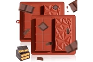 HWJPDMBD 2 Stück Schokoladenform Silikon, Dubai Schokoladentafel Form, Schokoladenform tief BPA-frei, Antihaft Schokoladenform in Lebensmittelqualität, Für Schokolade Praline Süßigkeiten