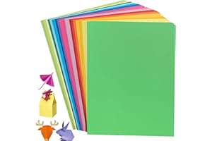 UNCLE PAUL 200 Feuilles Papier Origami A4 20 Couleurs Vives – 70g/m² Double Face Pliable pour Artisanat & Bricolage Enfants UAP200B
