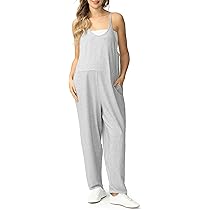 Genérico Lunetta Maternity Jumpsuit, Oversized Jumpsuit Maternity & Postpartum, Sleeveless Spaghetti Strap Jumpsuits, With Pockets (Beige,5XL