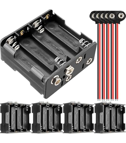 2 Portabatterie Per 8 Stilo AA 12V Con Interruttore ON/OFF E Spina DC - Scatola Plastica Nera - Foto 8