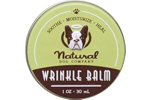 Natural Dog Company Wrinkle Balm (1-oz tin) | Healing and Soothing Balm | All-Natural and Organic | Vegan and Veterinarian-Approved | for Face Wrinkles and Skin Folds | Ideal for Bulldogs and Pugs