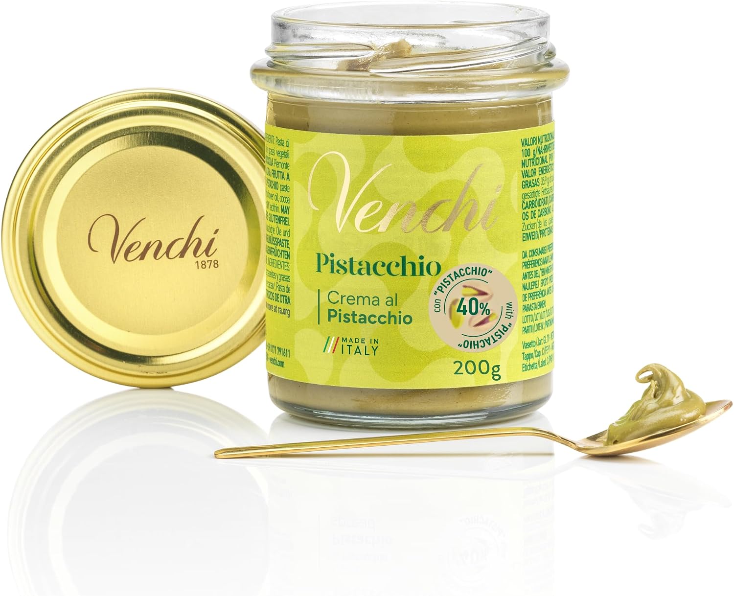 Venchi - crema de pistacho para untar, 200 g - Edición limitada - Sin gluten - Idea para regalo