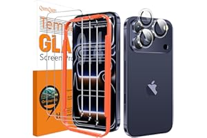 QsmQam für iPhone 17 Pro für Panzerglas 6,3 Zoll [3 Stück] + Kamera Panzer Schutz für Kameraschutz [1 Stück], Militärstandard Bruchsicherer, Ultra Top 9H+ Glas, Mit Hilfsinstallationsgerät