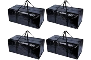 MUSBUS Lot de 4 Sacs de Rangement XXL – Sac Grand Format pour Déménagement et Voyage – Sac Solide, Épais & Étanche avec Poignées Renforcées – Vêtement/Couette/Coussin