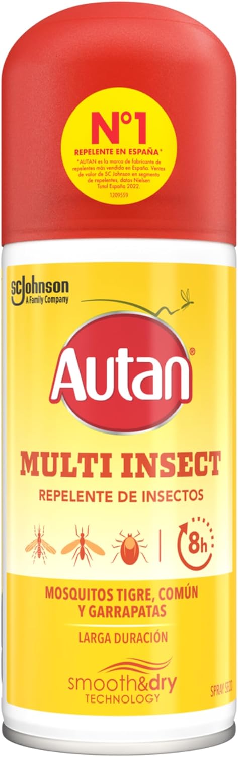 Autan Protection Plus Repelente de Mosquitos en Spray - Protege de mosquitos, moscas y garrapatas, 100ml, Loción (Paquete de 2)