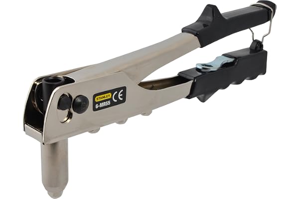 STANLEY 6-mR55 Pince à Rivets - Bec à 90° - Capacité de Rivetage 5mm - Éjection Automatique de la Tige du Rivet - Longue Poignée Ergonomique - Livré avec Clé de Serrage